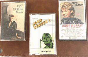 Lot Of 3 Easy Listening Vintage Cassette Tapes John Denver and Anne Murray
